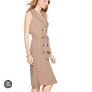 White House Black Market Tan Sheath Midi Dress